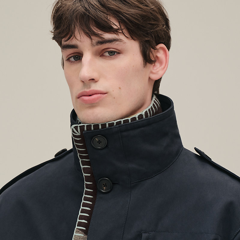 Buttoned short parka - Orange - 44 | Hermès USA