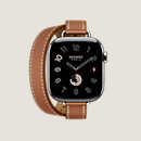 Vista: vista de frente, Caja Series 10 & Correa Apple Watch Hermès Double Tour 42 mm Attelage