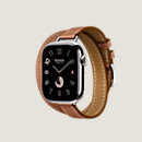 Vista: vista lateral, Caja Series 10 & Correa Apple Watch Hermès Double Tour 42 mm Attelage