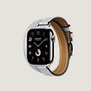 Vista: vista lateral, Caja Series 10 & Correa Apple Watch Hermès Double Tour 42 mm Attelage