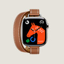 Vista: vista de frente, Caja Series 10 & Correa Apple Watch Hermès Double Tour 42 mm Attelage