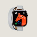 Vista: vista de frente, Caja Series 10 & Correa Apple Watch Hermès Double Tour 42 mm Attelage
