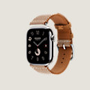 Vista: vista lateral, Caja Series 10 & Correa Apple Watch Hermès Single Tour 42 mm Toile H