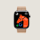 Vista: vista de frente, Caja Series 10 & Correa Apple Watch Hermès Single Tour 42 mm Toile H