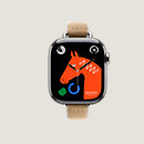 Vista: vista de frente, Caja Series 10 & Correa Apple Watch Hermès Single Tour 42 mm Twill Jump Attelage