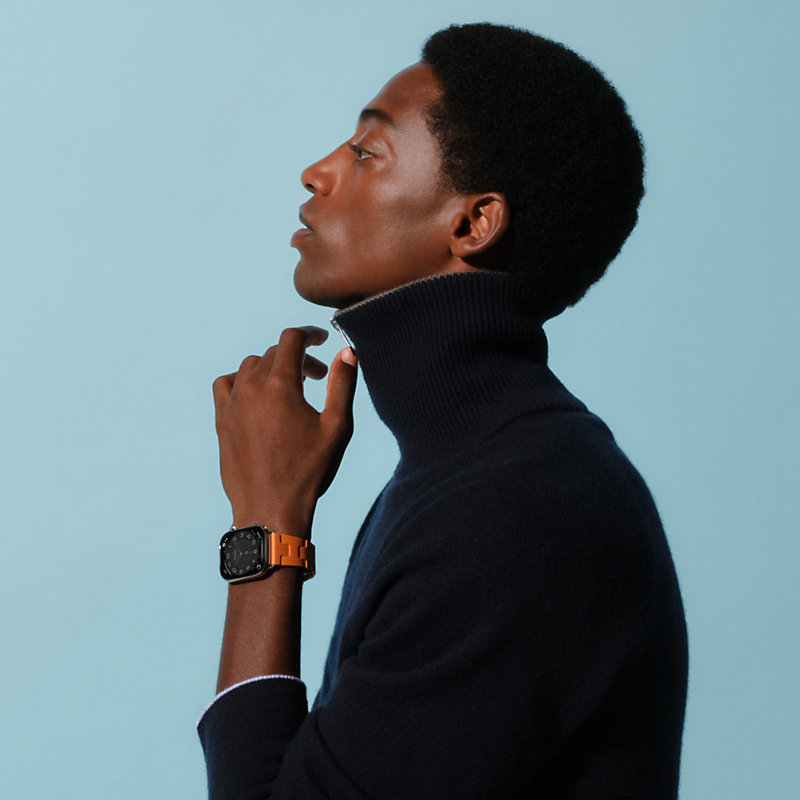 Caja Series 10 & Correa Apple Watch Hermès Single Tour 46 mm Hebilla desplegable Kilim
