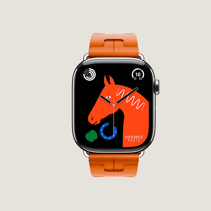 Caja Series 10 & Correa Apple Watch Hermès Single Tour 46 mm Hebilla desplegable Kilim