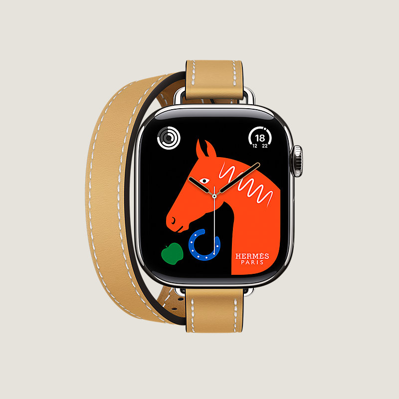 Caja Series&nbsp;11 & Correa Apple Watch Hermès Double Tour 42&nbsp;mm Attelage