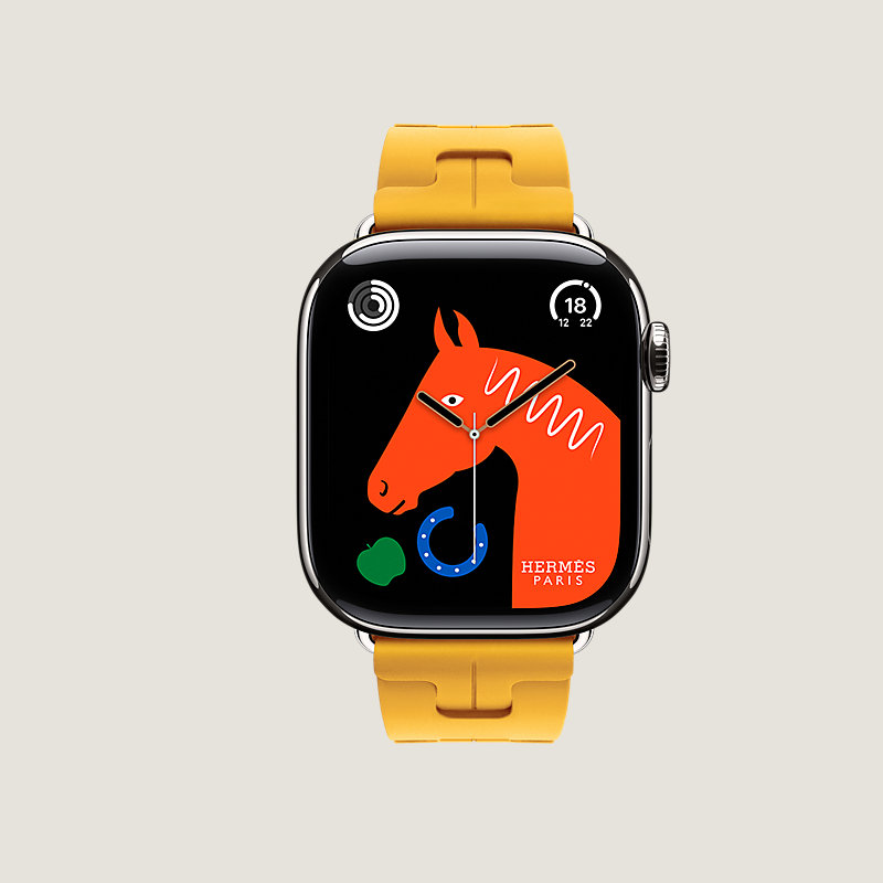 Caja Series&nbsp;11 & Correa Apple Watch Hermès Single Tour 42&nbsp;mm Hebilla desplegable Kilim