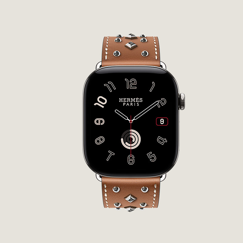Caja Series&nbsp;12 & Correa Apple Watch Hermès Single Tour 46&nbsp;mm Clou Médor Rock, Vista: vista de frente, vista 1 de 3