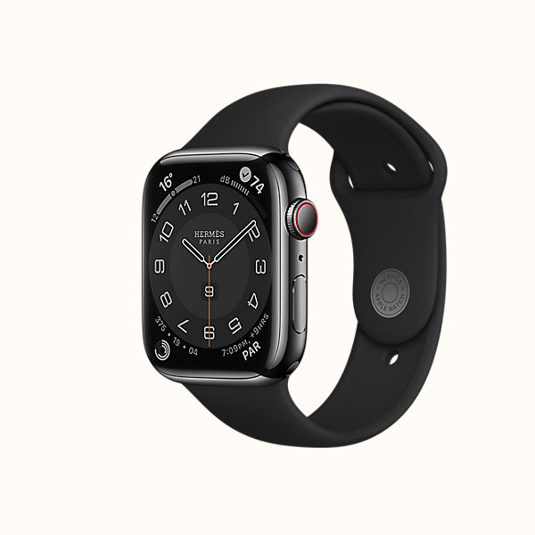 Caja Series 7 Space Black \u0026 Correa Apple Watch Hermès Single Tour 45 mm  Jumping | Hermès España