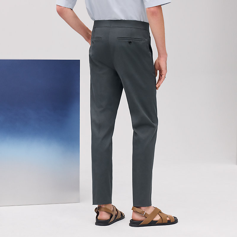 Calça Saint Germain com aba em couro