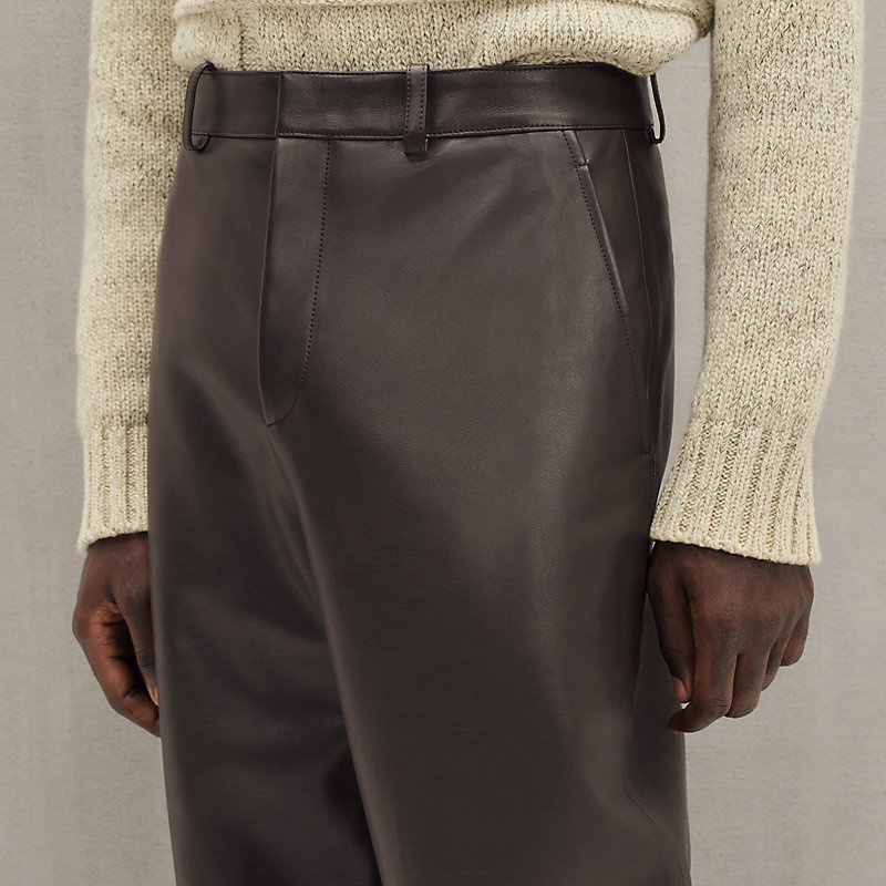 Calfskin Malte pants - Brown - 52 | Hermès Macau SAR