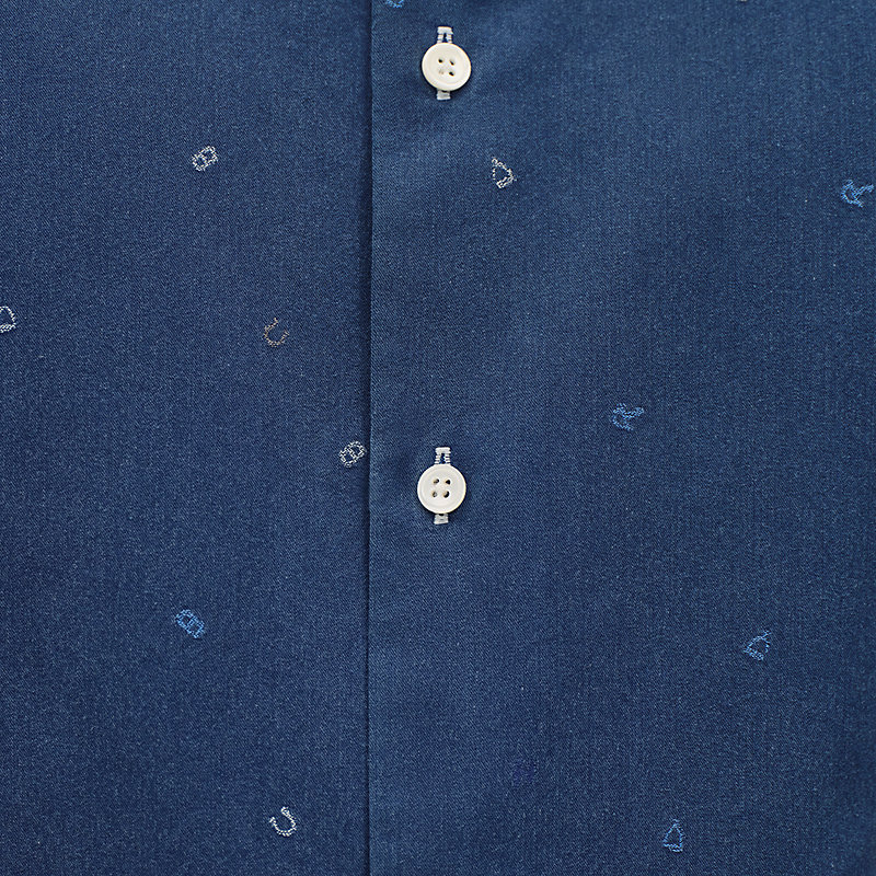 "Calligraphie Equestre Jacquard" Louis衣領合身剪裁襯衫