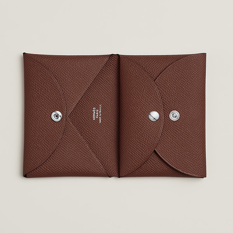 HERMÈS カルディデュオ Calvi Duo Compact card holder - Red | Hermès USA