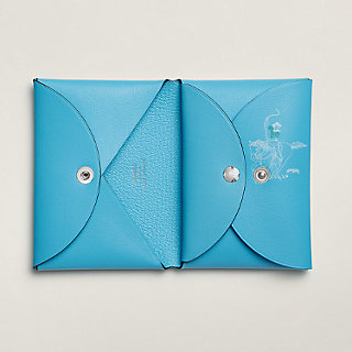 HERMES 水色ロゴタオル 箱付き Calvi Duo Compact card holder | Hermès Macau SAR
