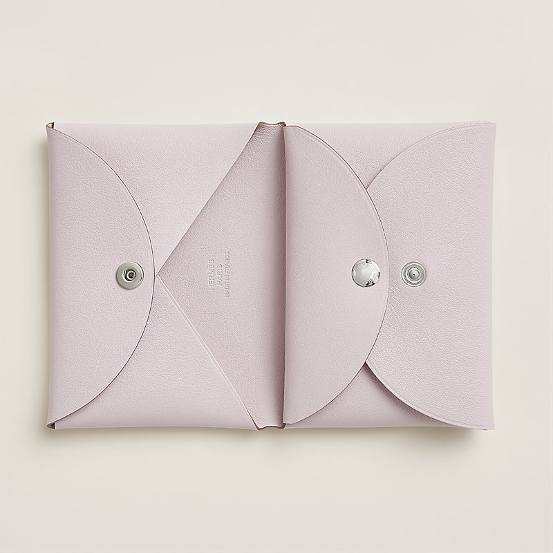 HERMES人気のカードケース Calvi Duo Compact rose sakura Calvi Duo Compact card holder | Hermès Australia