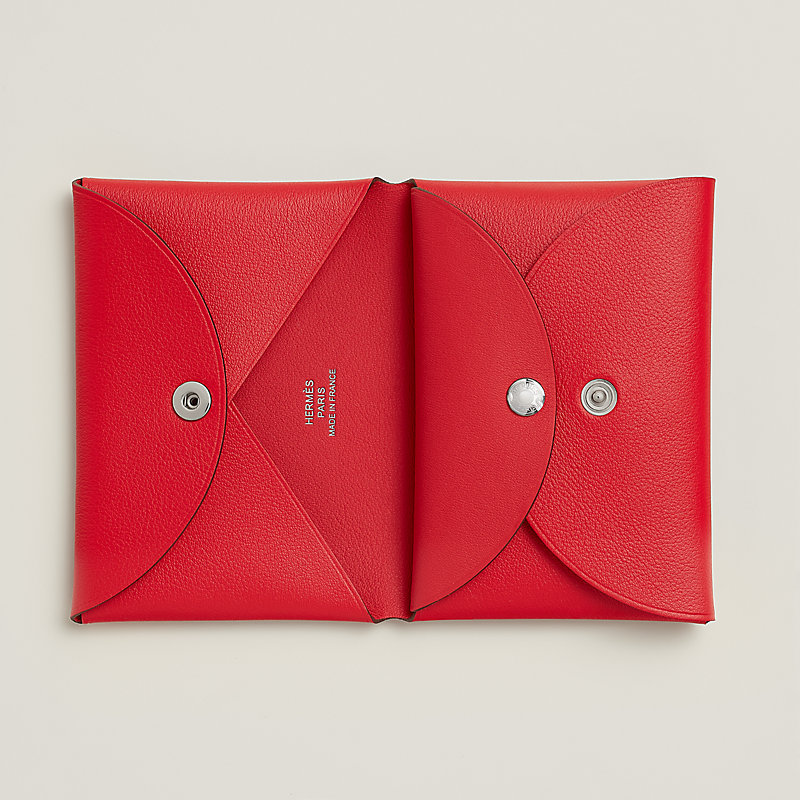 Calvi Duo Compact Card holder - Red | Hermès Macau SAR