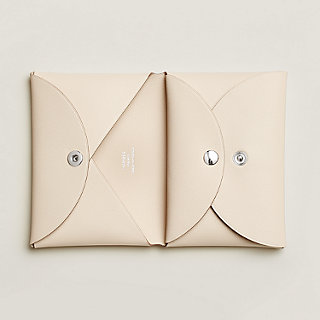 Calvi Duo Compact Card holder - Black | Hermès USA
