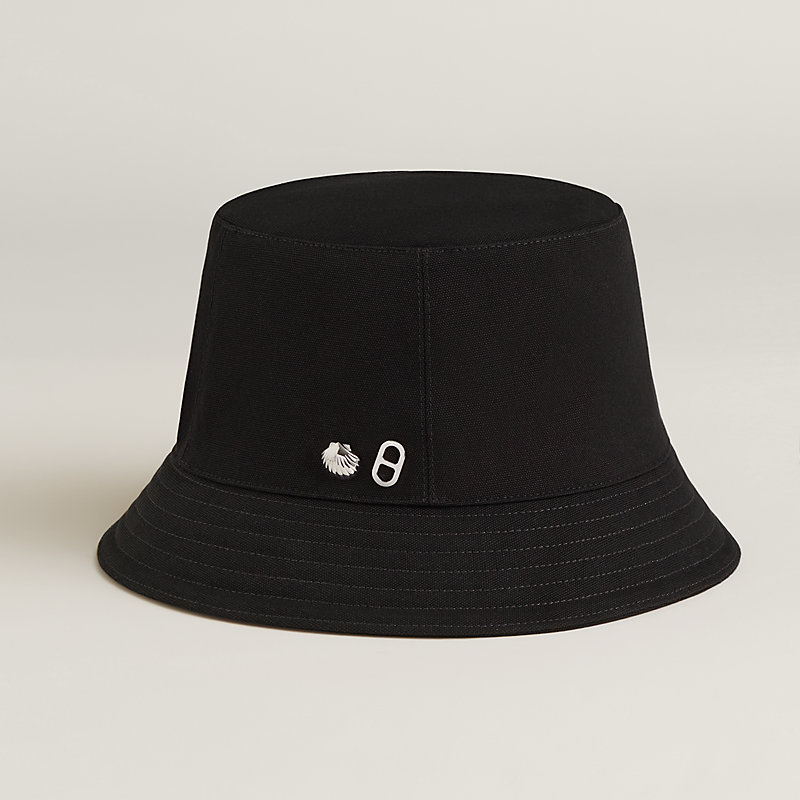 Calvi Seashell bucket hat - Black | Hermès Canada display picture 3