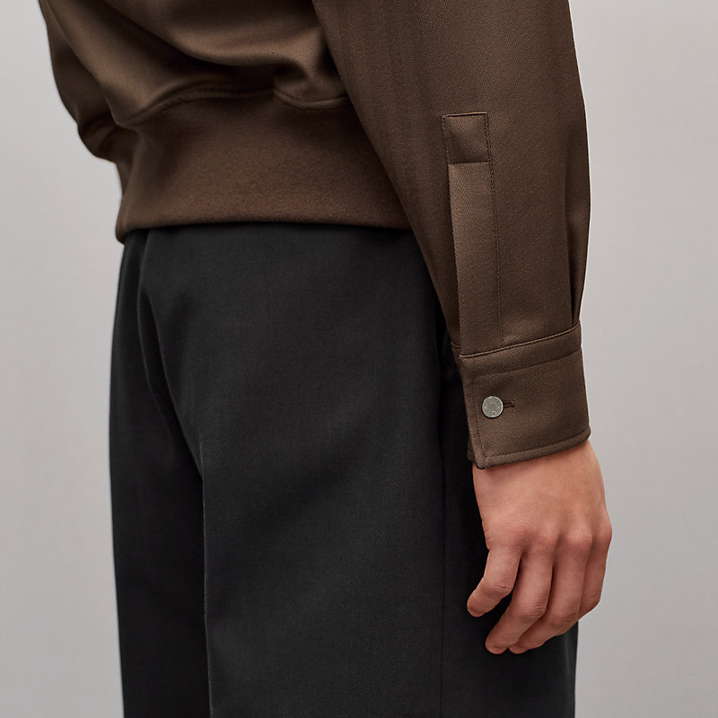 Camisa cazadora con bordes en canalé