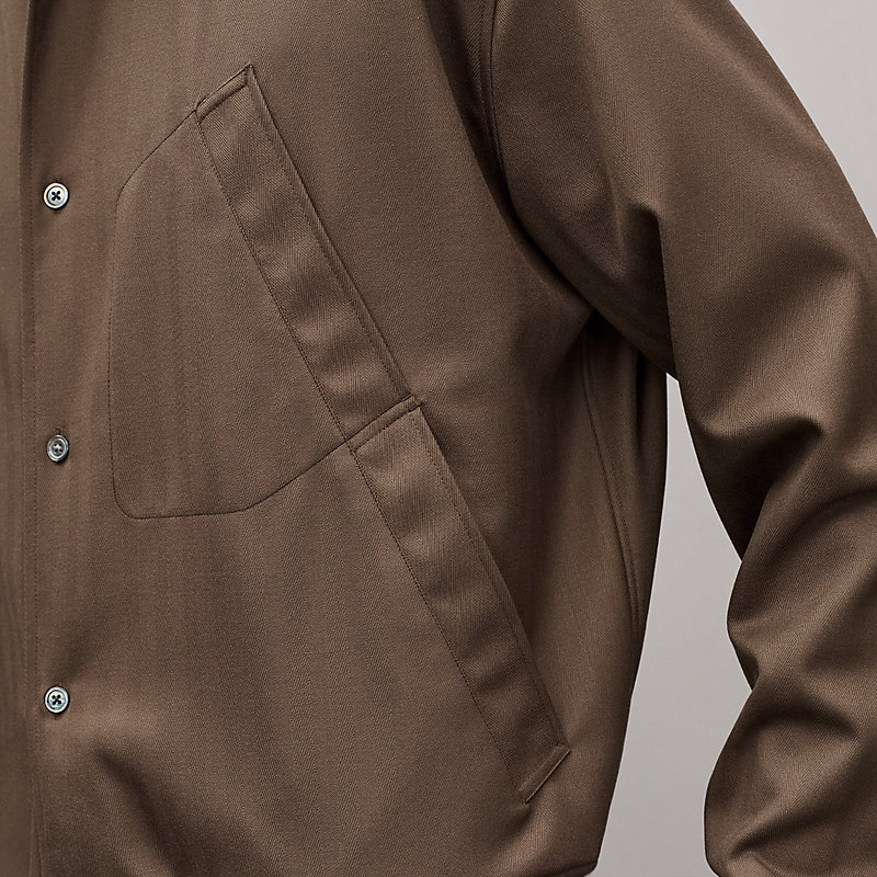 Camisa cazadora con bordes en canalé