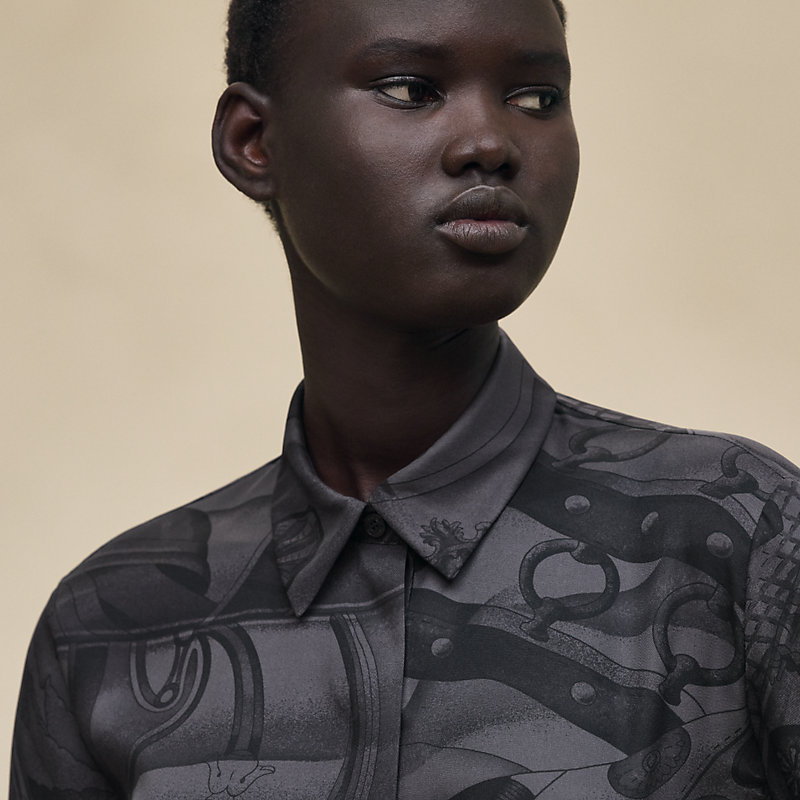 Camisa clásica estampado "Soleil de Soie Poudré"