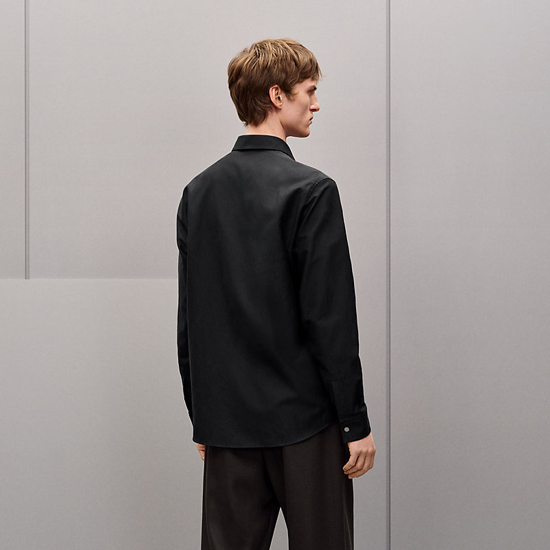 Camisa de corte recto con cuello Paolo "jacquard optique chaîne"