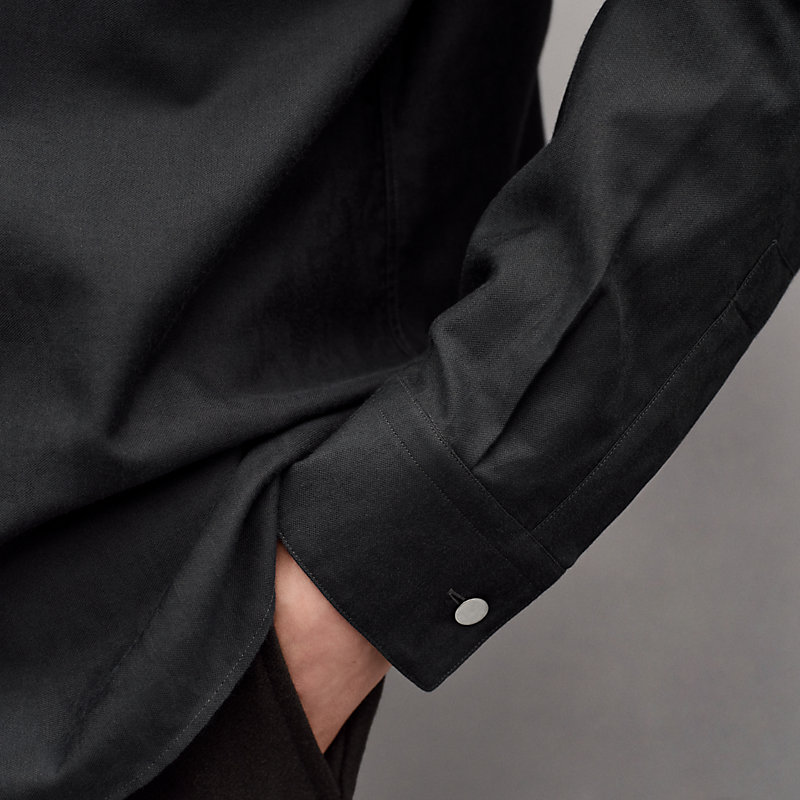 Camisa de corte recto con cuello Paolo "jacquard optique chaîne"
