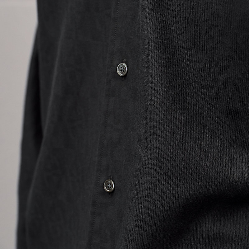 Camisa de corte recto con cuello Paolo "jacquard optique chaîne"