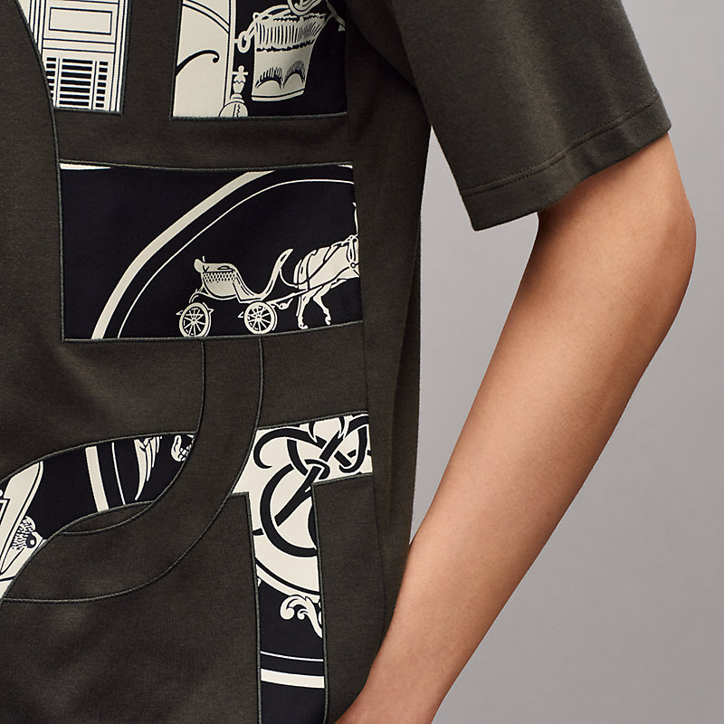 Camiseta con aplique en seda "Ex-Libris"