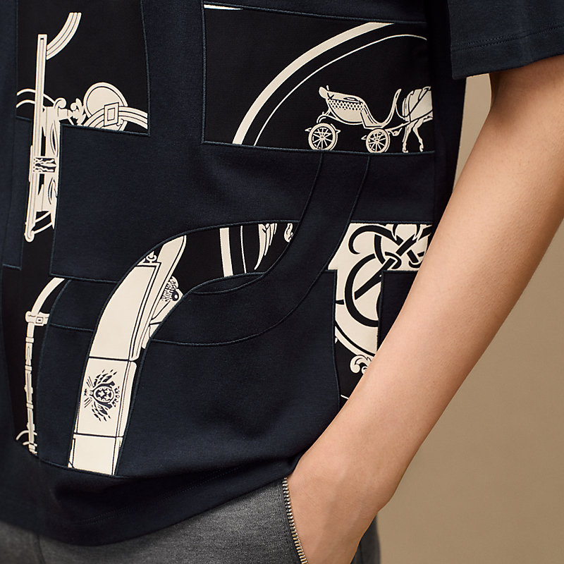 Camiseta con aplique en seda "Ex-Libris"