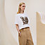 Vista: Ver artículo puesto, Camiseta estilo cropped con estampado "Les Clefs"