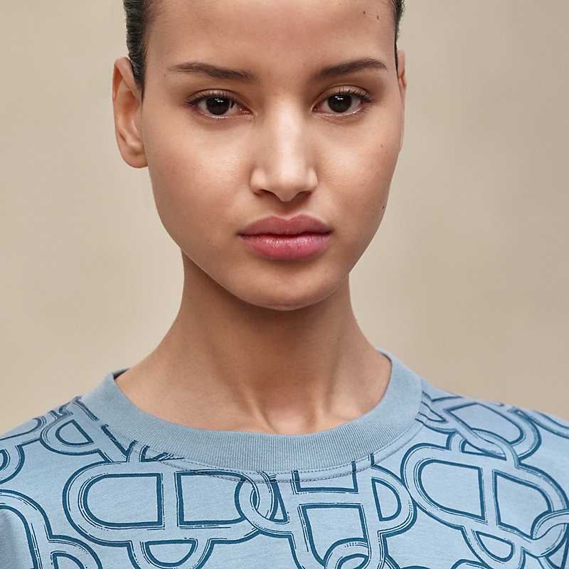 Camiseta estilo cropped estampado "Maillon Équestre"