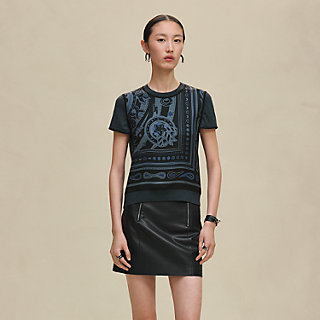 HERMES Tuileries Rainbow ブラック Tシャツ Candy Libris Bandana