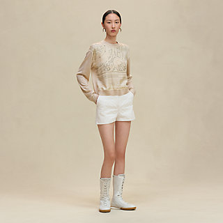 "Candy Libris" long-sleeve twillaine sweater
