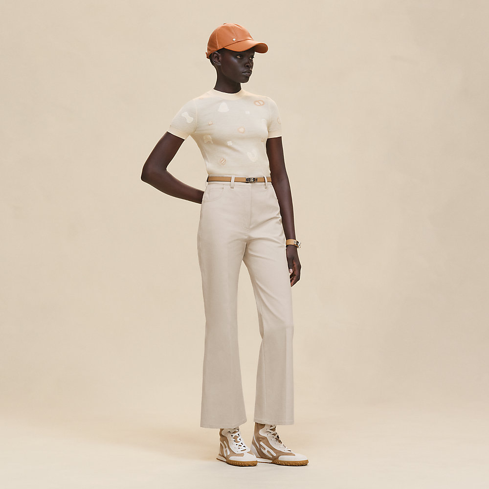 HERMES エルメス カットソー Candy Libris HERMES(エルメス) 2025AW CANDY LIBRIS クルーネックTシャツ ピンク