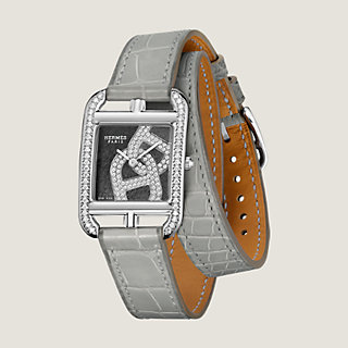 Hermès Women's Cape Cod 31mm Chain d'Ancre 18K Rose Gold, Diamond & Alligator Strap Watch - White One-Size