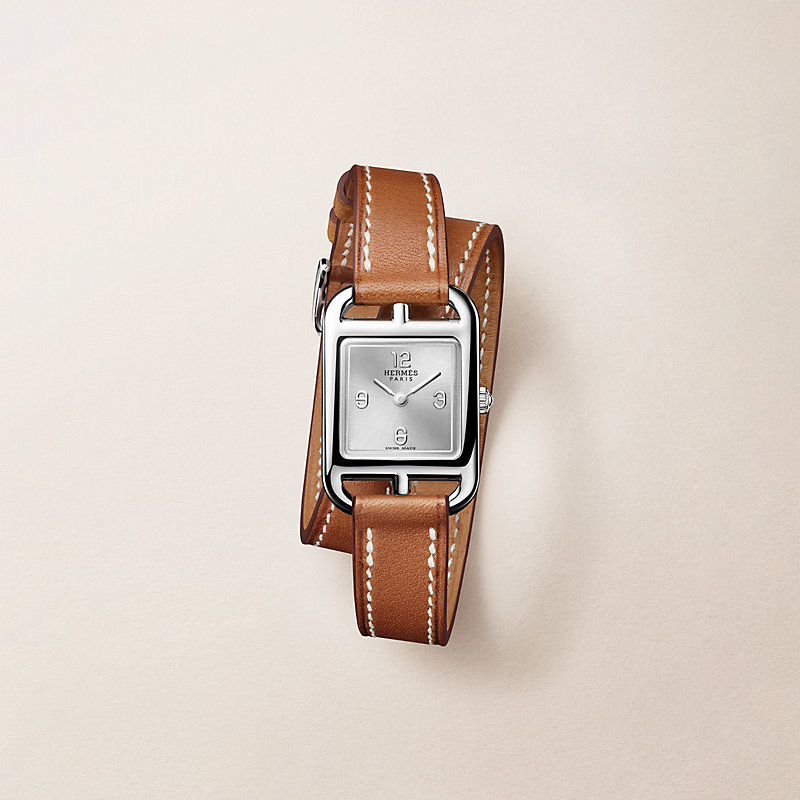 Hermès beige ETOUPE cape cod pm double tour watch. Hermes Etoupe Cape Cod PM Double Tour Watch Classic Gift  main image 2