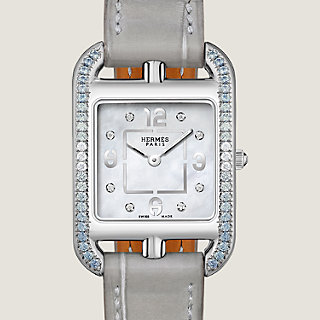 Hermès Cape Cod Watch Reference CC1.230, A Stainless Steel Quartz Wristwatch with Diamonds, Womens Watch