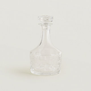 Grand Vase Hermès En Cristal Collection Adage - Modèle Cylindrique Transparent, Thème Chevaux