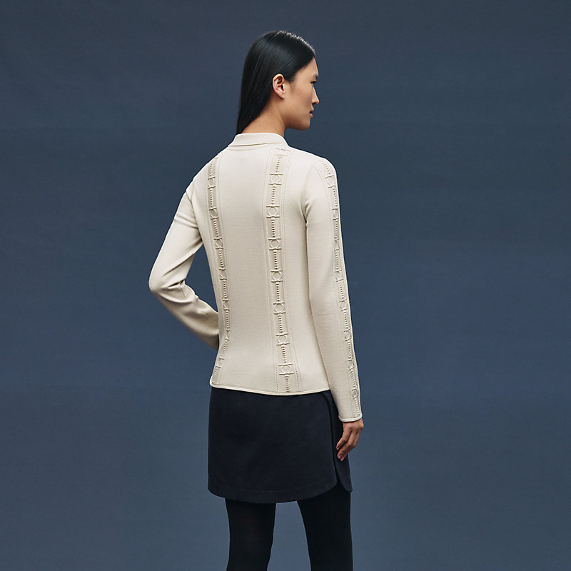 Cardigan twillaine zippé imprimé «&nbsp;Cahier du Colporteur&nbsp;»