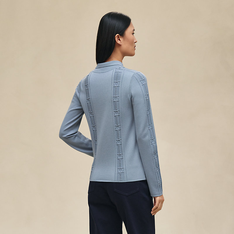 Cardigan twillaine zippé imprimé «&nbsp;Cahier du Colporteur&nbsp;»