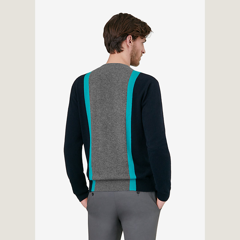 Cardigan zippé rayures placées