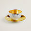 Carnets d’Equateur gold tea cup and saucer, View: Worn, worn, view 3 of 3