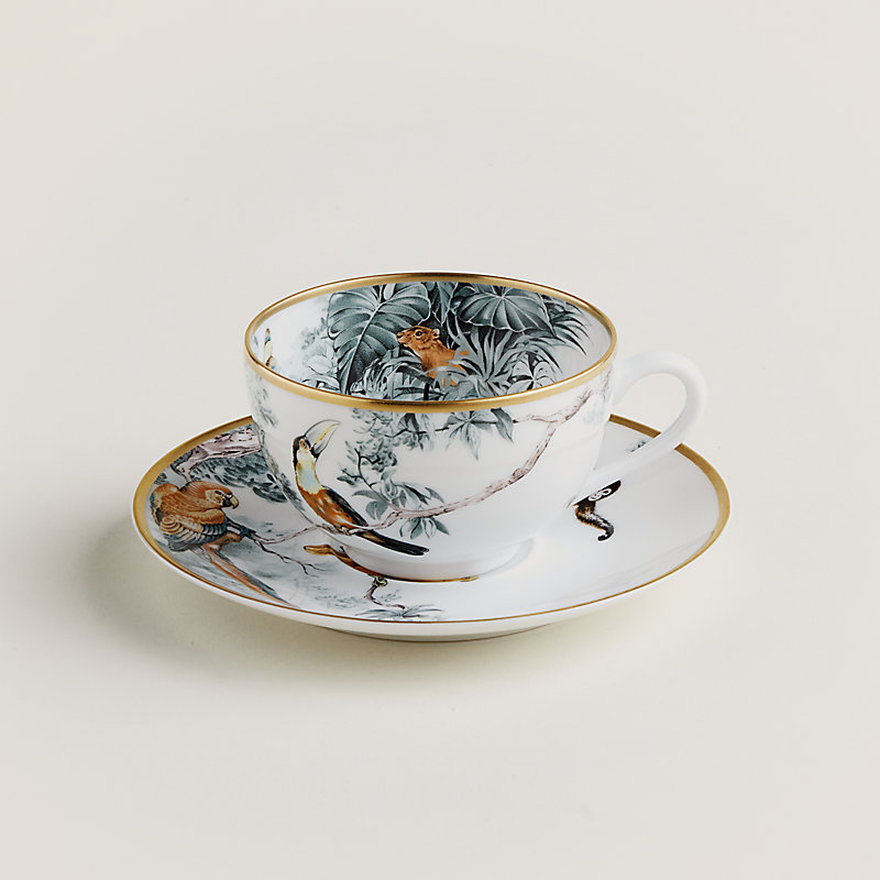 Carnets d'Equateur tea cup and saucer | Hermès USA
