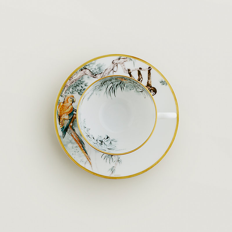 Carnets d'Equateur tea cup and saucer | Hermès USA