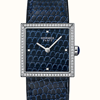 Carre Cuir watch, 24 x 24 mm | Hermès Australia