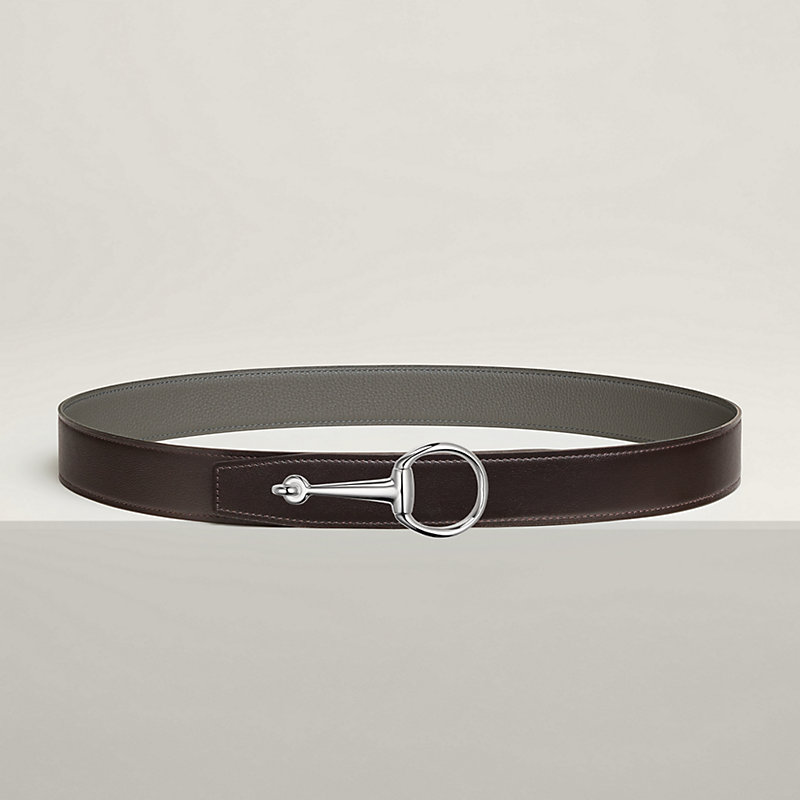 Casaque belt buckle & Reversible leather strap 32 mm