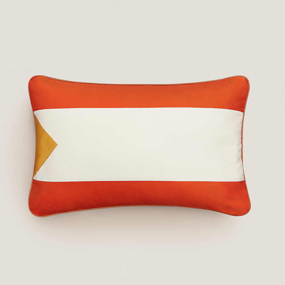 hermes orange throw pillow